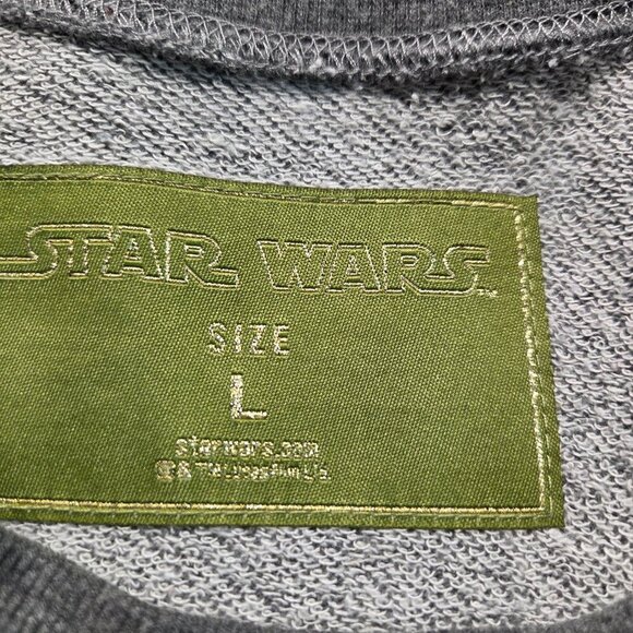 Star Wars Woman's Large Heathered Gray Imperial Patch Pullover Sweatshirt - Picture 11 of 11